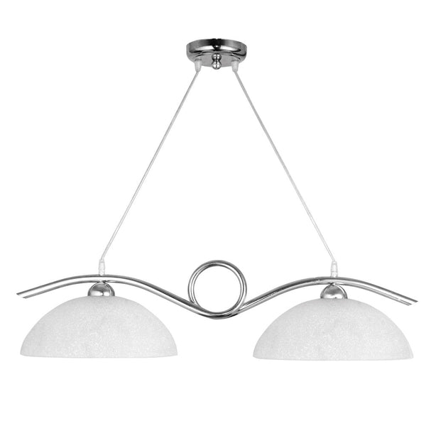 sconto Suspension 2xE27 Cadre Chrome Verre Albâtre Blanc E-Energy Cecilia
