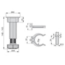 Piedino Regolabile con Base Pre-Assemblata per Mobile 148-165 mm Plastica Nero 40 Pezzi Emuca