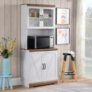 Credenza per Cucina con Armadietto a 2 Ante e Piano di Lavoro 72x40x178 cm in MDF Bianco