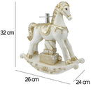 Base Albero di Natale Cavallo a Dondolo Oro e Bianco Decorazione Natalizia