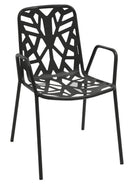 Set 4 Sedie da Giardino 53x59x83 cm in Acciaio con Braccioli RD Italia Fancy Antracite