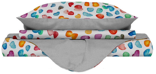 Housse de couette double avec impression sur le sac et les taies d'oreiller acquista