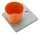 Base avec Plateau pour Fontaines avec Petit Anneau 40x40x5 cm en Ciment Belfer 42/BSE/4 Orange