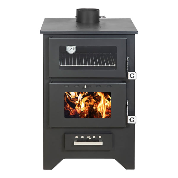 prezzo Stufa a Legna con Forno 14,6 KW 50,5x58,5xH90,5 cm Silvia Nera
