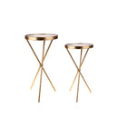 Set 2 Tavolini Rotondi 36 x 71 cm Specchio