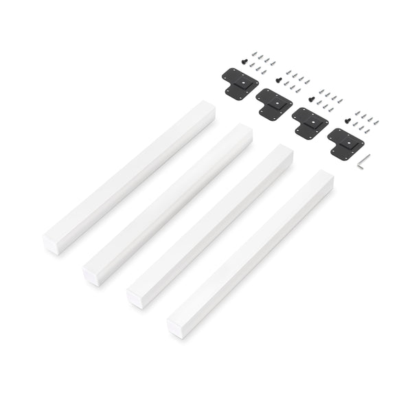 Lot de 4 pieds de table 50x50 mm en acier Emuca blanc sconto