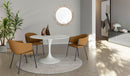 Tavolo Fisso Side 120x120x76 cm Top in Ceramica Marmo Bianco