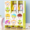 Armadio Guardaroba Modulare Cameretta Bambini 15 Cubi Scarpiera e Appediabiti