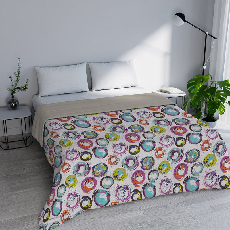 Trapuntino Estivo in Microfibra 100 gr con Stampa Cerchi Astratti Basic Varie Misure