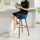 Set 2 Sgabelli da Bar con Schienale in Velluto Blu Scuro  