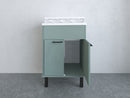 Mobile Lavatoio Smeraldo 60x50x85 cm con Vasca in PP Struttura in PVC Verde Scuro   
