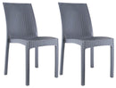 Set 2 Sedie da Giardino in Stile Rattan Grigio scuro