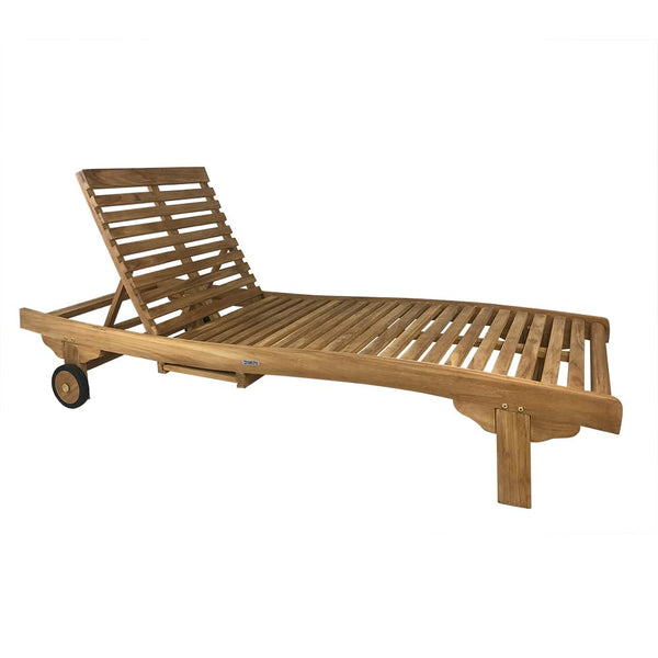 Lettino Prendisole Reclinabile per Esterno Meza con Schienale Regolabile in Legno Teak online
