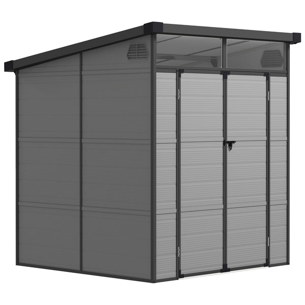 Casetta da Giardino Porta Attrezzi 190x191x215 cm in Plastica Grigio Chiaro prezzo