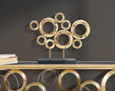 Scultura Panel 49x7x41 cm in Ferro Oro e Nero