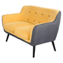 Divano 2 Posti 130x80x68 cm in Tessuto Ocra