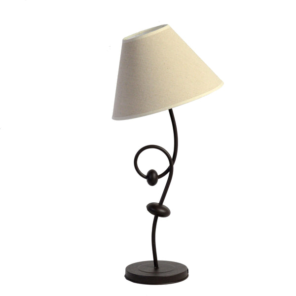 sconto Lampe métal pierres ivoire 28x28x57cm