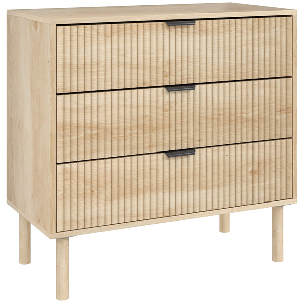 online Cassettiera 3 Cassetti 80x40x77,5 cm in Stile Nordico in Legno Rovere