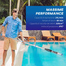 Aspirapolvere per Piscina Portatile Ø6x106-162 cm con Asta a 3 Livelli Blu e Bianco