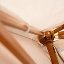 Ombrellone da Giardino 2x4 m Palo Ø57 mm Mezzaluna in Legno Telo in Acrilico Ecrù