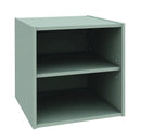 Cubo Composite con Mensola 35x35x35 cm in Compensato  Verde Salvia