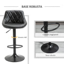 Set 2 Sgabelli da Bar 46,5x48x84,5-106,5 cm in Similpelle Nero