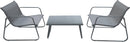 Set Salotto da Giardino 2 Sedie 1 Tavolino in Alluminio e Textilene Grigio e Antracite