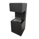 Camino a Bioetanolo da Pavimento 38x38x100 cm Oslo in acciaio Nero  