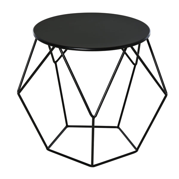 online Table Basse Design Géométrique en Acier Noir 54x54x44 cm