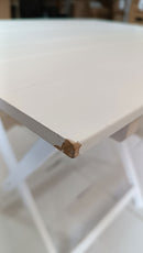Tavolo da Giardino Pieghevole 80x60x80 cm in Legno Bianco Seconda Scelta