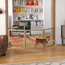 Cancellino per Cani Pieghevole con 3 Pannelli 210x70 cm in Legno Naturale      