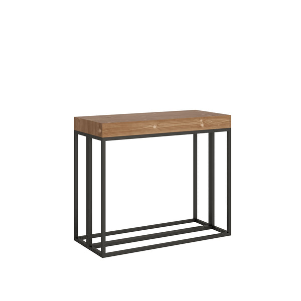 sconto Console d'Extérieur Extensible en Bois et Fer H77x40x90/300cm Itamoby Melissa Classique Sapin Teinté