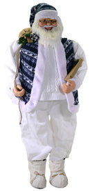 Pupazzo Babbo Natale H152 cm Bianco e Blu