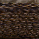 Set 3 portalegna in vimini con manici foderata juta marrone 