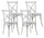 Lot de 4 Chaises 88x44x49 cm en Polypropylène Blanc
