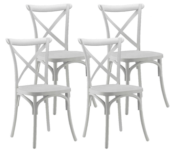 acquista Lot de 4 Chaises 88x44x49 cm en Polypropylène Blanc