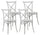 Lot de 4 Chaises 88x44x49 cm en Polypropylène Blanc