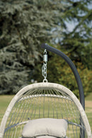 Dondolo Pensile da Giardino 100x103x196 cm in Alluminio e Corda Grigio Chiaro