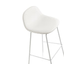 Set 2 Sgabelli 42x43x91,5 cm in Similpelle Bianco