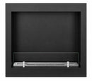 Camino a Bioetanolo da Incasso a Parete Frontale 60x15x55 cm Furore Struttura in Acciaio Nero 