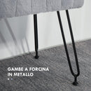 Panca Fondo Letto Imbottita 82x30x47 cm Pelliccia Sintetica Grigia  