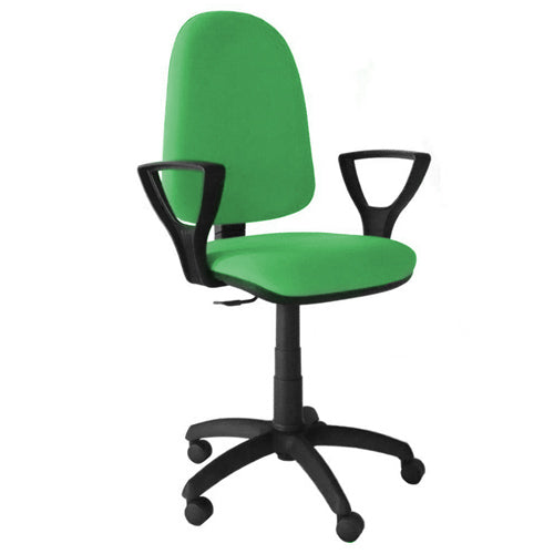 prezzo Chaise de bureau opérative en tissu vert avec roues et accoudoirs 