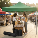 Gazebo Richiudibile Pieghevole 3x3m in Acciaio e PVC Impermeabile Verde