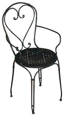 Sedia da Giardino con Braccioli in Ferro Vorghini Stresa Nera