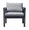 Fauteuil de jardin 70x75x60 cm en aluminium gris avec coussins gris