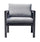 Fauteuil de jardin 70x75x60 cm en aluminium gris avec coussins gris