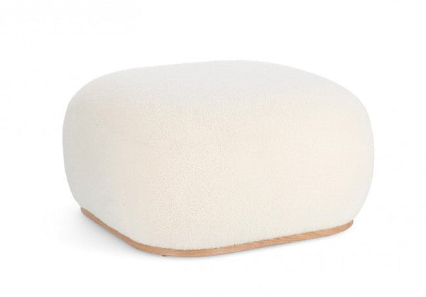 online Pouf Ø 68,5x36 cm Cosy Japandi en tissu blanc