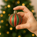 Box 24 Palline di Natale per Albero Sfere Natalizie Addobbo Rosso e Verde da 6 cm