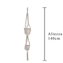 Set 2 Corde per 2 Vasi da Appendere H 140 cm (Vasi Esclusi)