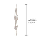 Set 2 Corde per 2 Vasi da Appendere H 140 cm (Vasi Esclusi)
